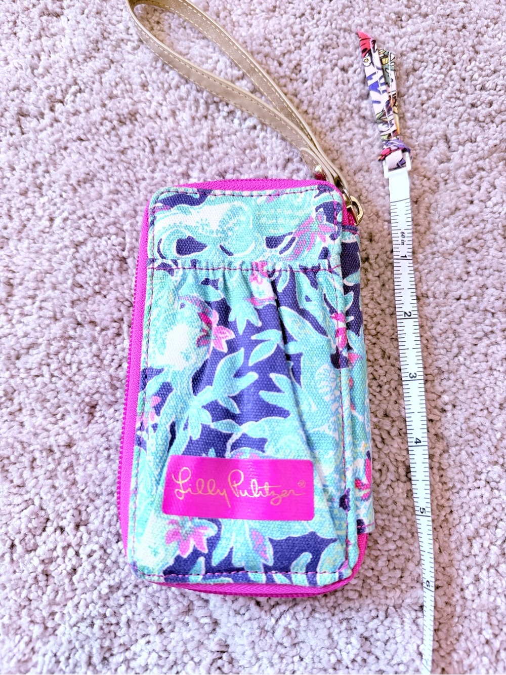 Lilly Pulitzer Pink & Aqua Floral Wristlet Wallet